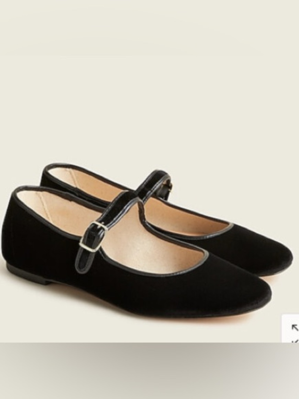 J. Crew Black Velvet Mary Jane Flats with Buckle